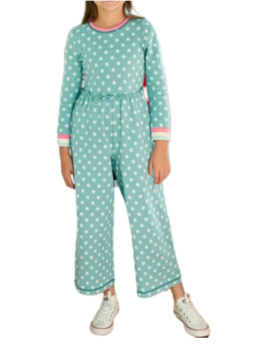 New! Matilda Jane Wonderment Everyday Jumpsuit Polka dot Aqua Girl’s Size 16